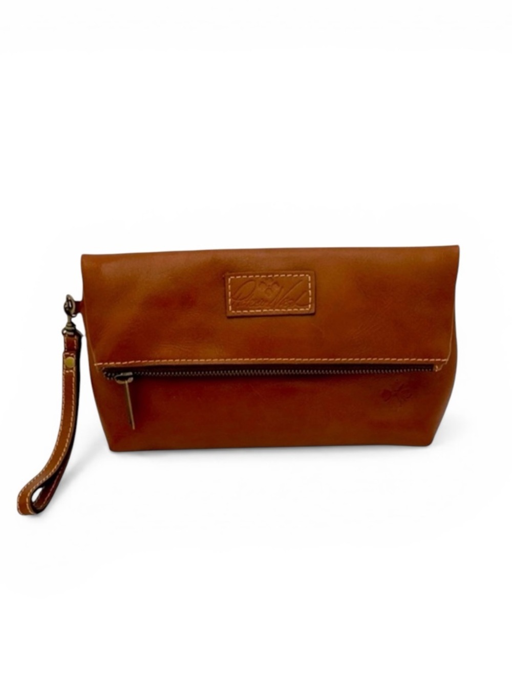 Patricia Nash Cognac Leather Wristlet Clutch